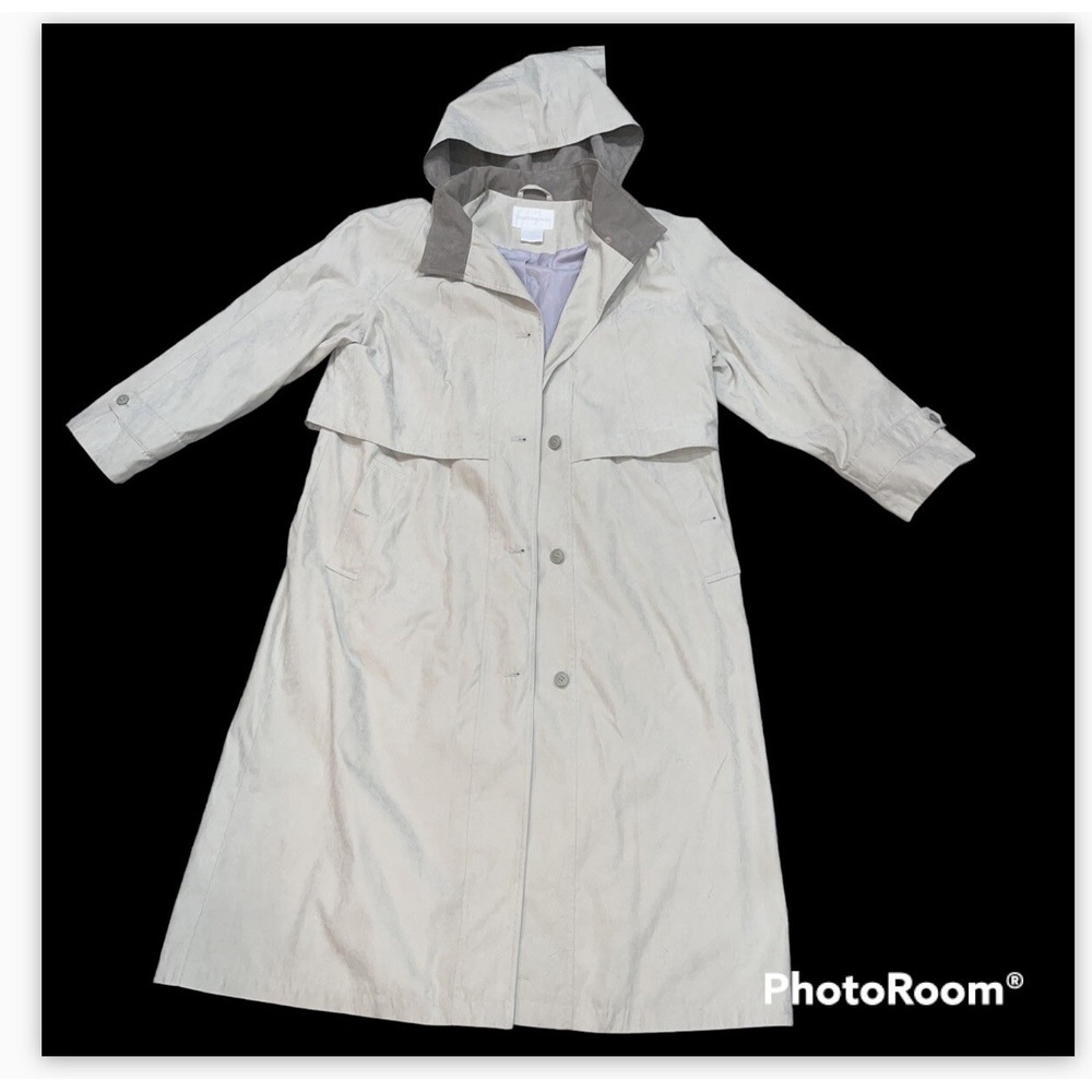 Vintage Worthington Boho Trench Lined Coat Beige Tan Cinch Waist Women's Sx 14P